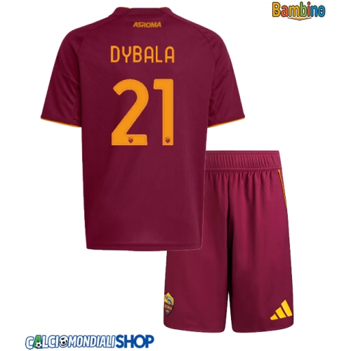 Maglie da calcio AS Roma Paulo Dybala #21 Prima Maglia Bambino 2025-26 Manica Corta + Pantaloni corti)